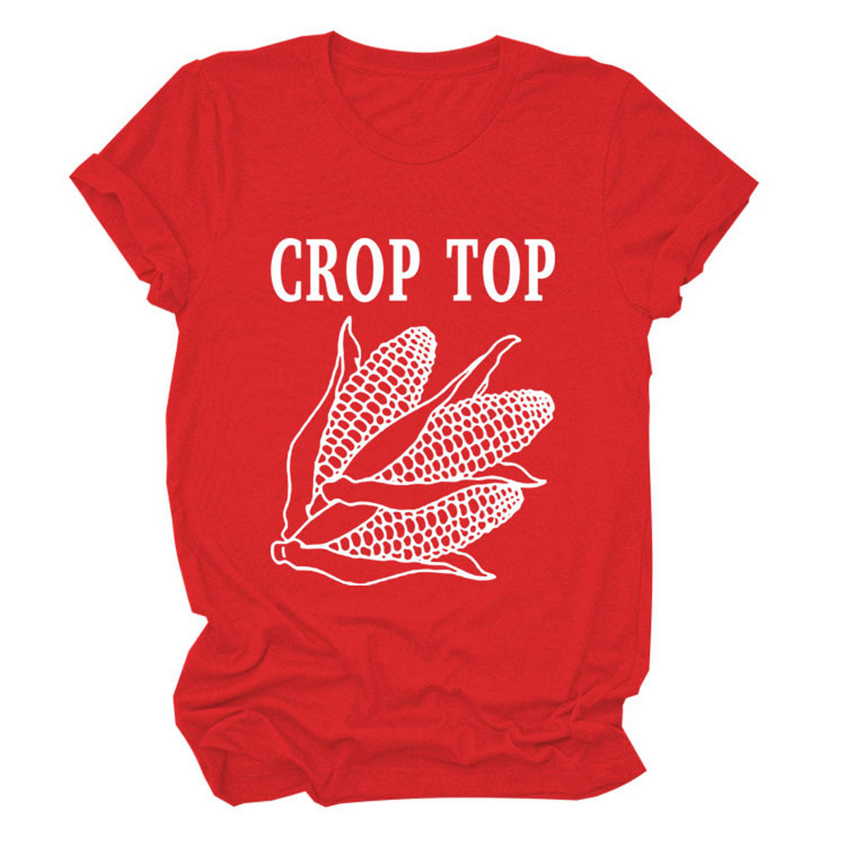 CORN LETTER PRINT TEE WOMEN S CASUAL T SHIRT_CWTTS1502