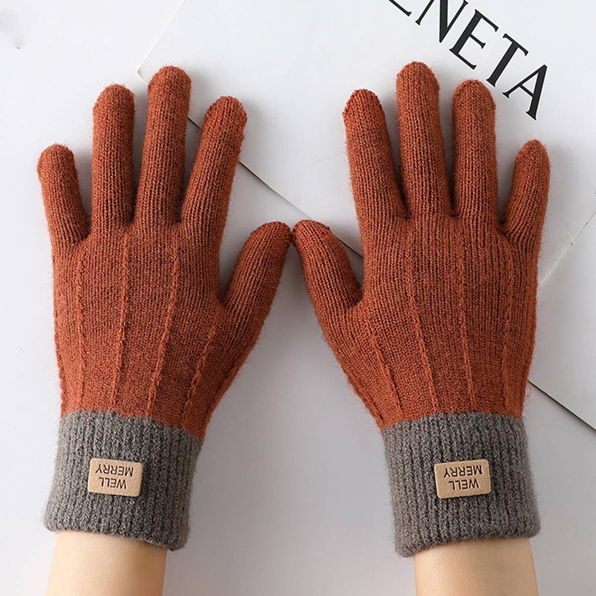 Women Warm And Cold Knitted Gloves_Cwag0030