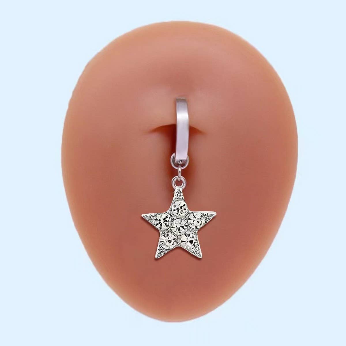 MINIMAL CURVED BUTTERFLY STAR BELLY BUTTON RING_CWMM9466