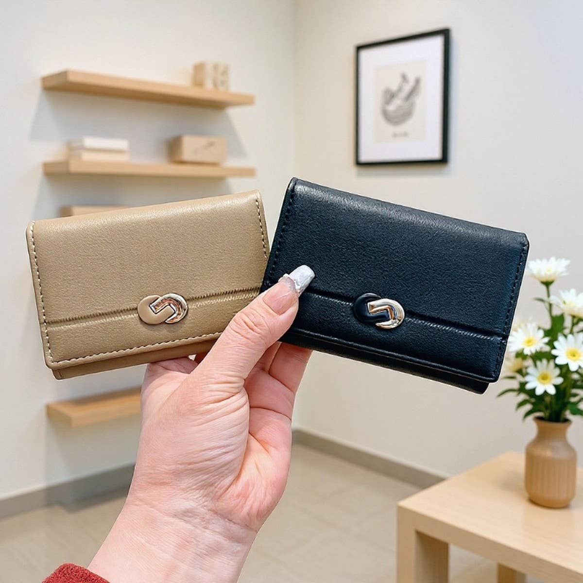 Minimalist Solid Color Mini Trifold Wallet_Cwab06213