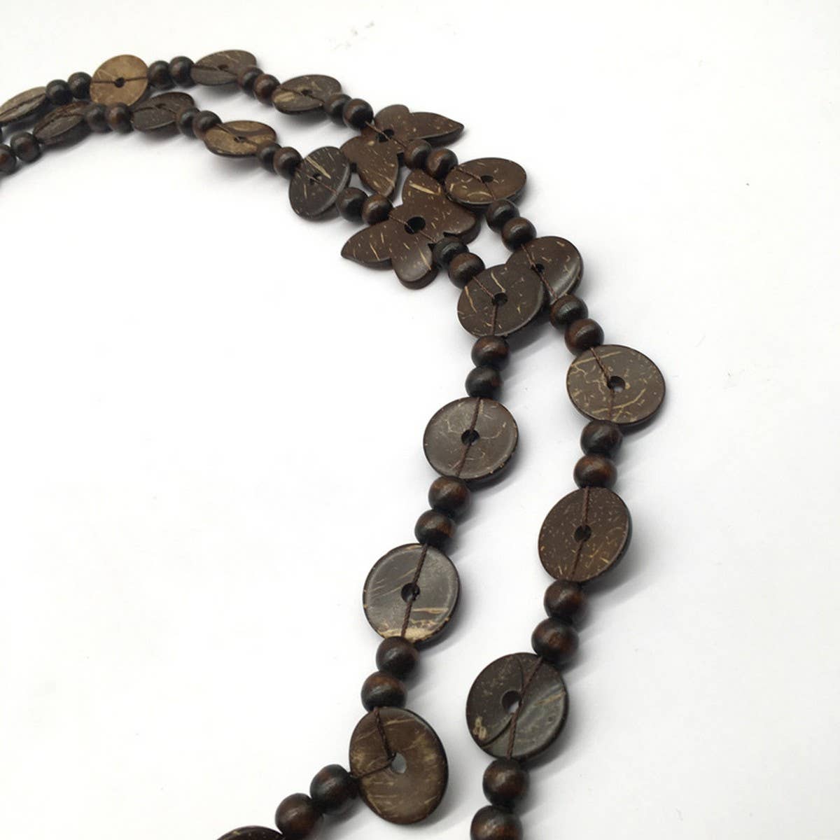 BOHEMIAN BROWN BUTTERFLY COCONUT SHELL NECKLACE_CWMM4743