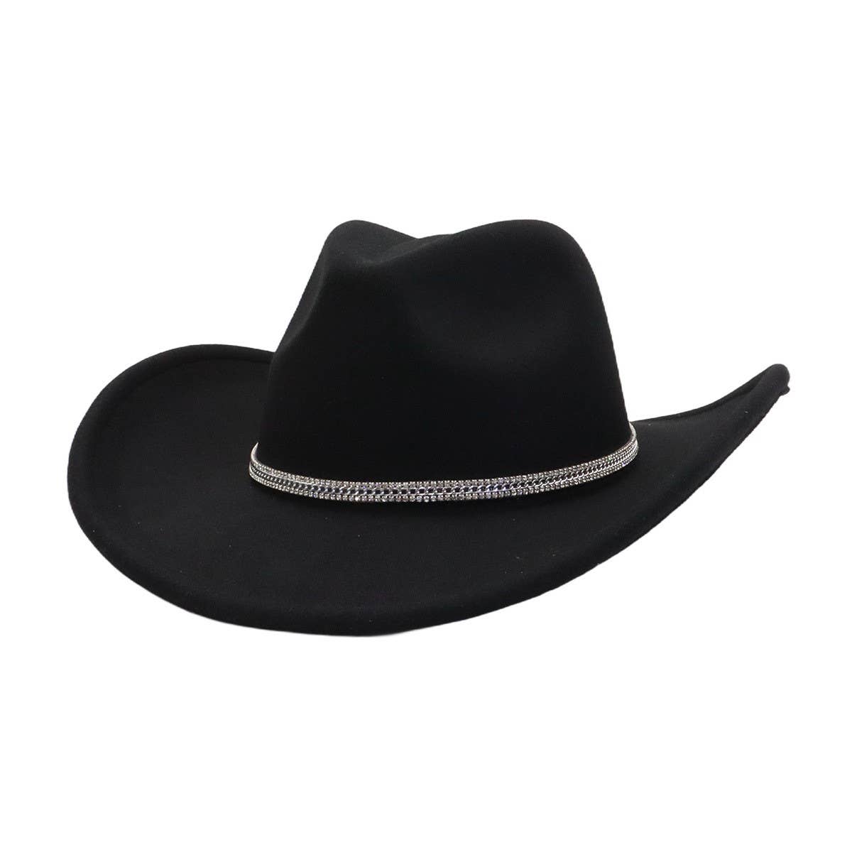Western Ethnic Felt Cowboy Fedora Hat_Cwah04405