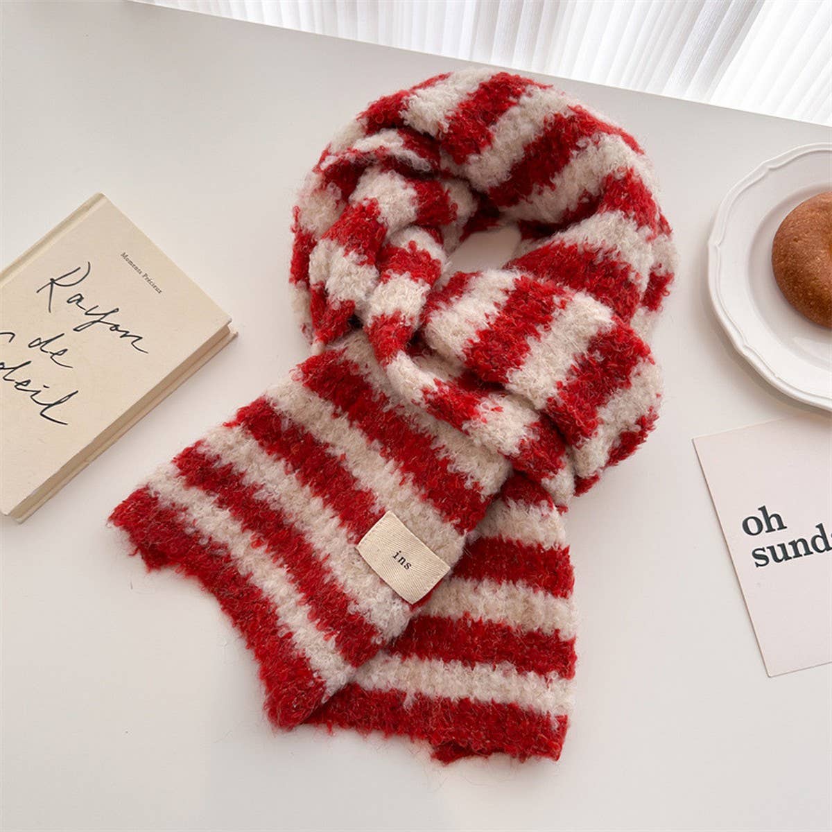 Chic Colorblock Wool Knit Scarf Cozy Shawl_Cwasc1450