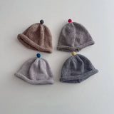 CHILDRENS STYLISH CUTE COLORED BALL KNITTED HAT_CWAH2933