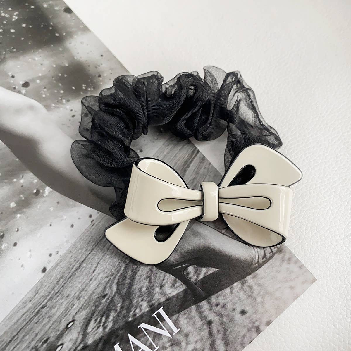 Women Gentle Lace Bow Hair Tie_Cwaha0806