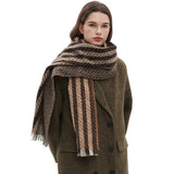 STRIPED JACQUARD SCARF UNISEX WINTER SHAWL_CWASC0866