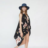 BIG FLORAL PRINT FRONT OPEN KIMONO FOR SLEEVELESS_CWASC0785