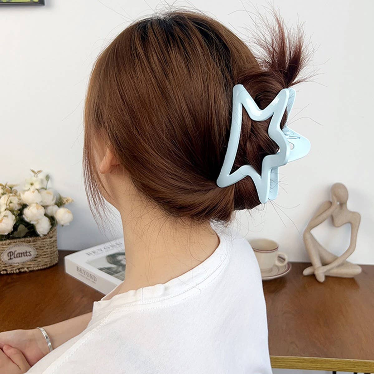 SWEET GIRL BOW FIVE POINTED STAR HAIRPIN_CWAHA2067