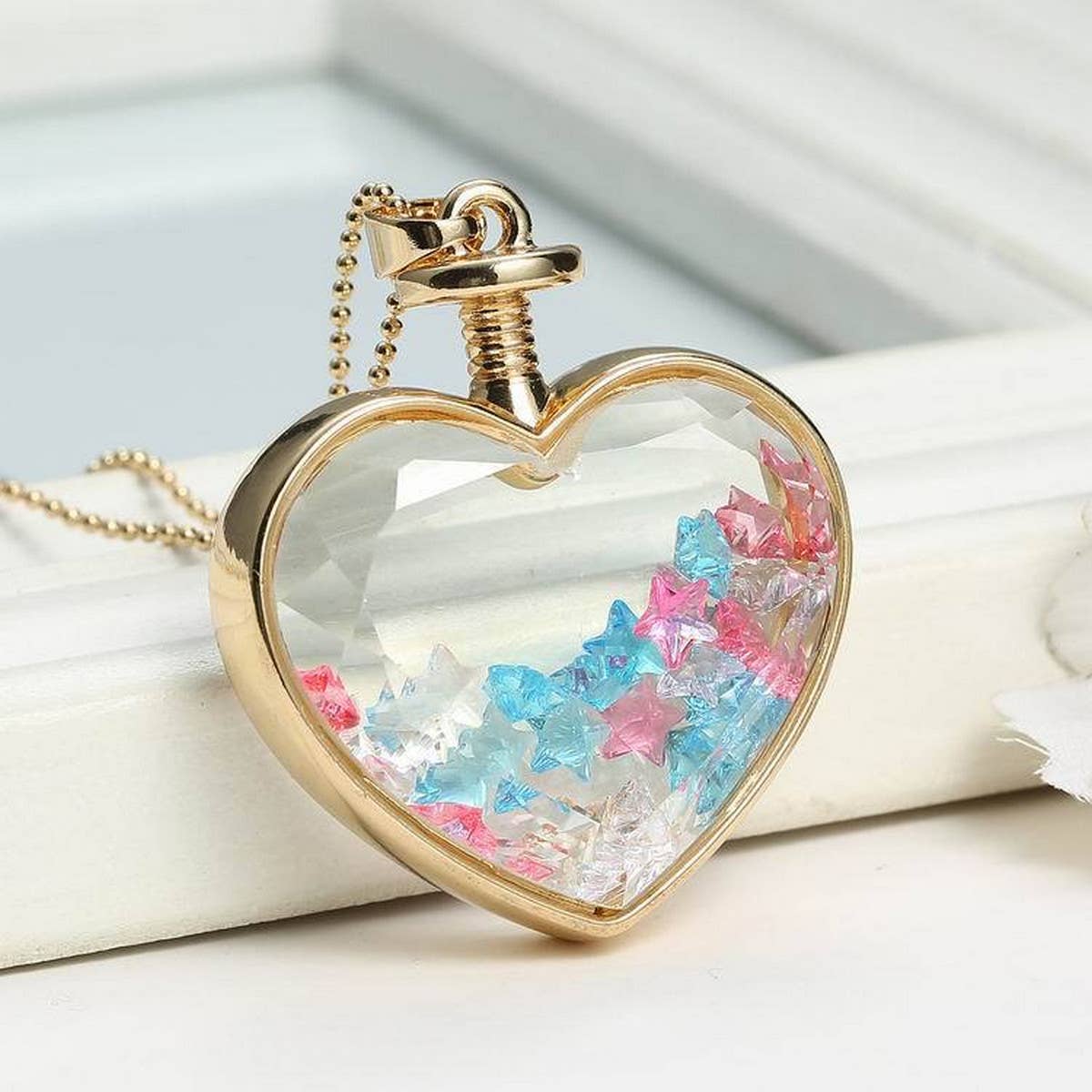 HEART CRYSTAL PLANT DRIED FLOWER NECKLACE_CWAJE2432