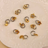 ELEGANT 18K STEEL STAR MOON HOOP EARRINGS_CWMM8919