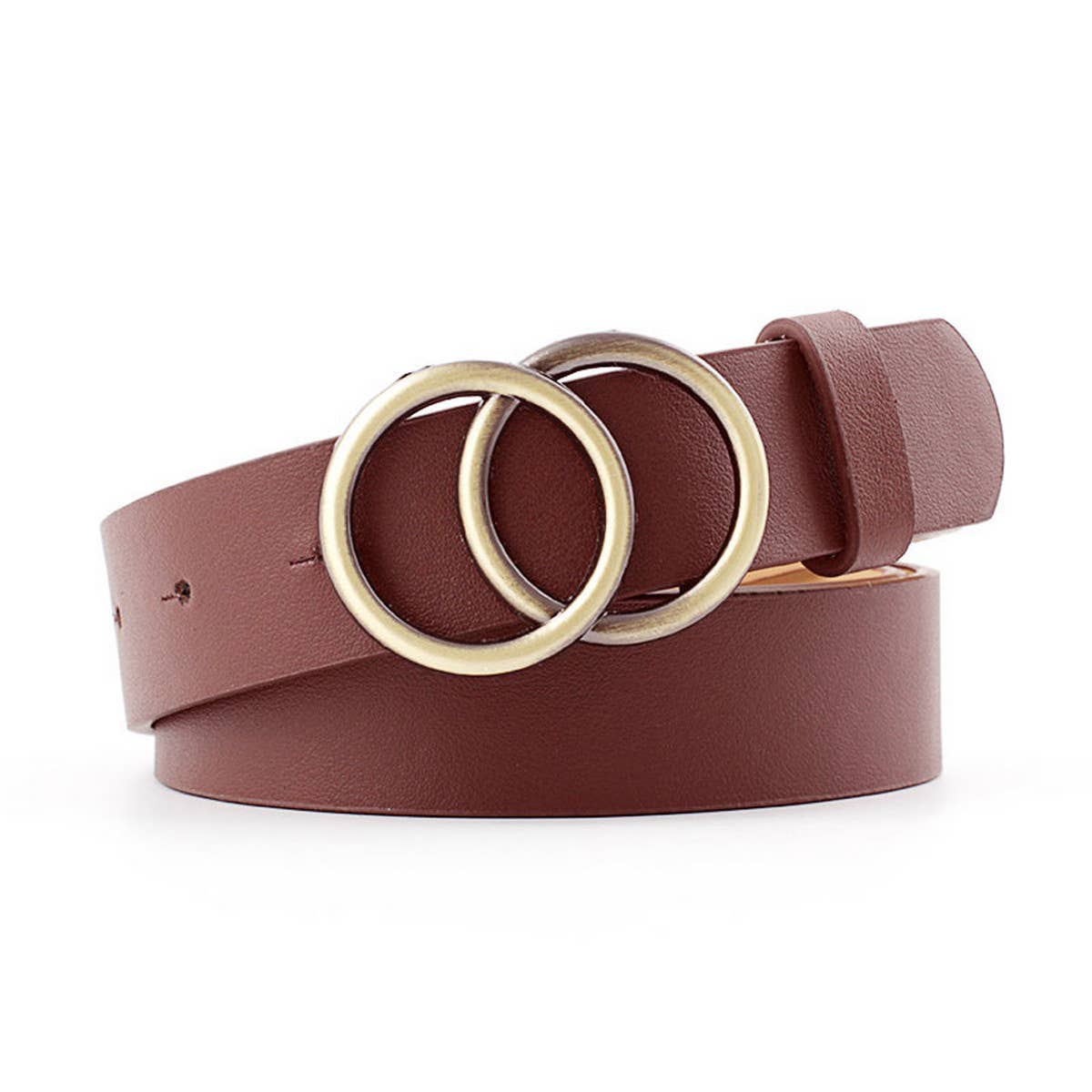 Cwabe0884_Simple Women'S Round Buckle Belt