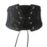 Women Lace And Leather Elastic Waist Belt_Cwabe0317