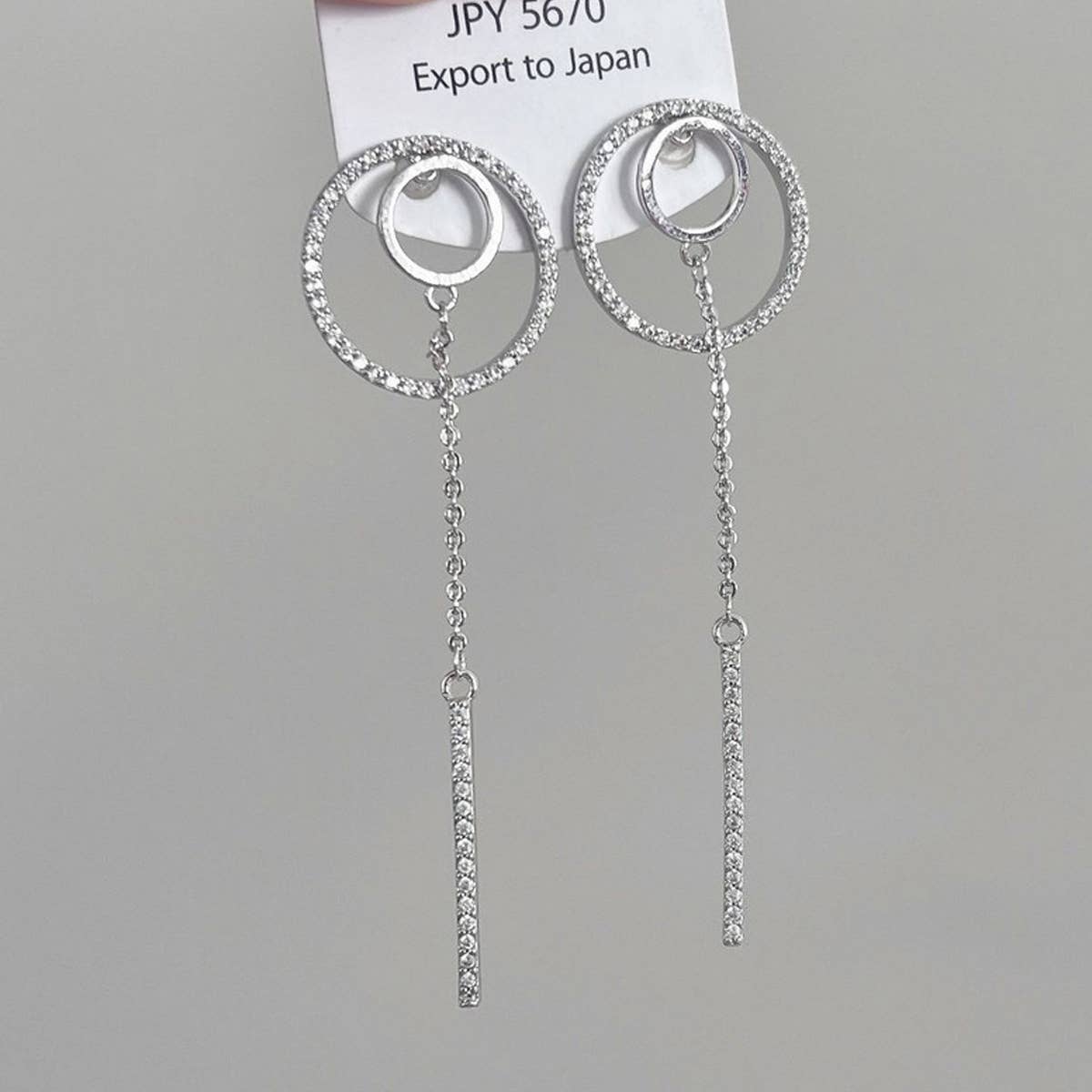 HOLLOW GEOMETRIC RING TASSEL EARRINGS_CWAJE1314