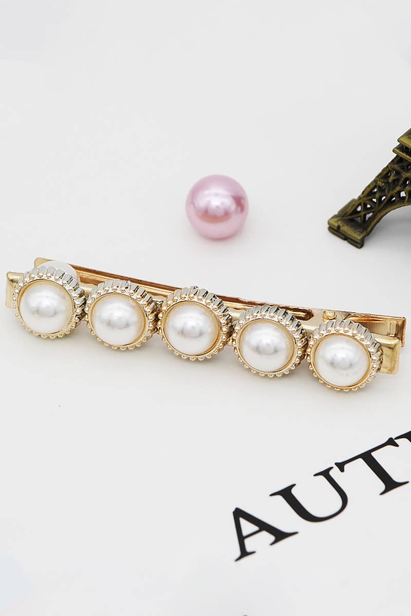 6PCS BOW FAUX PEARL DEARL DECOR HAIR CLIP_CWAHA0158