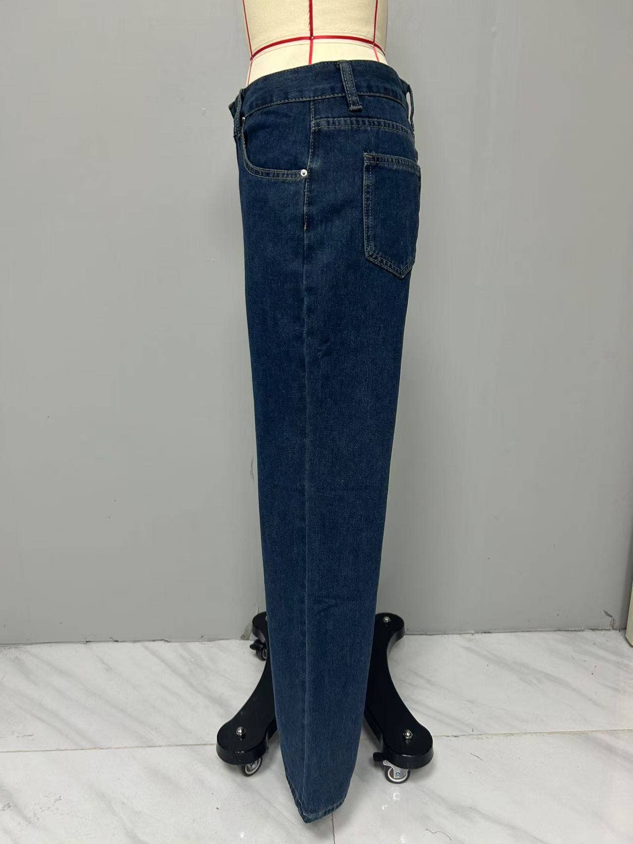 Stylish Retro Straight-Leg Baggy Denim Pants