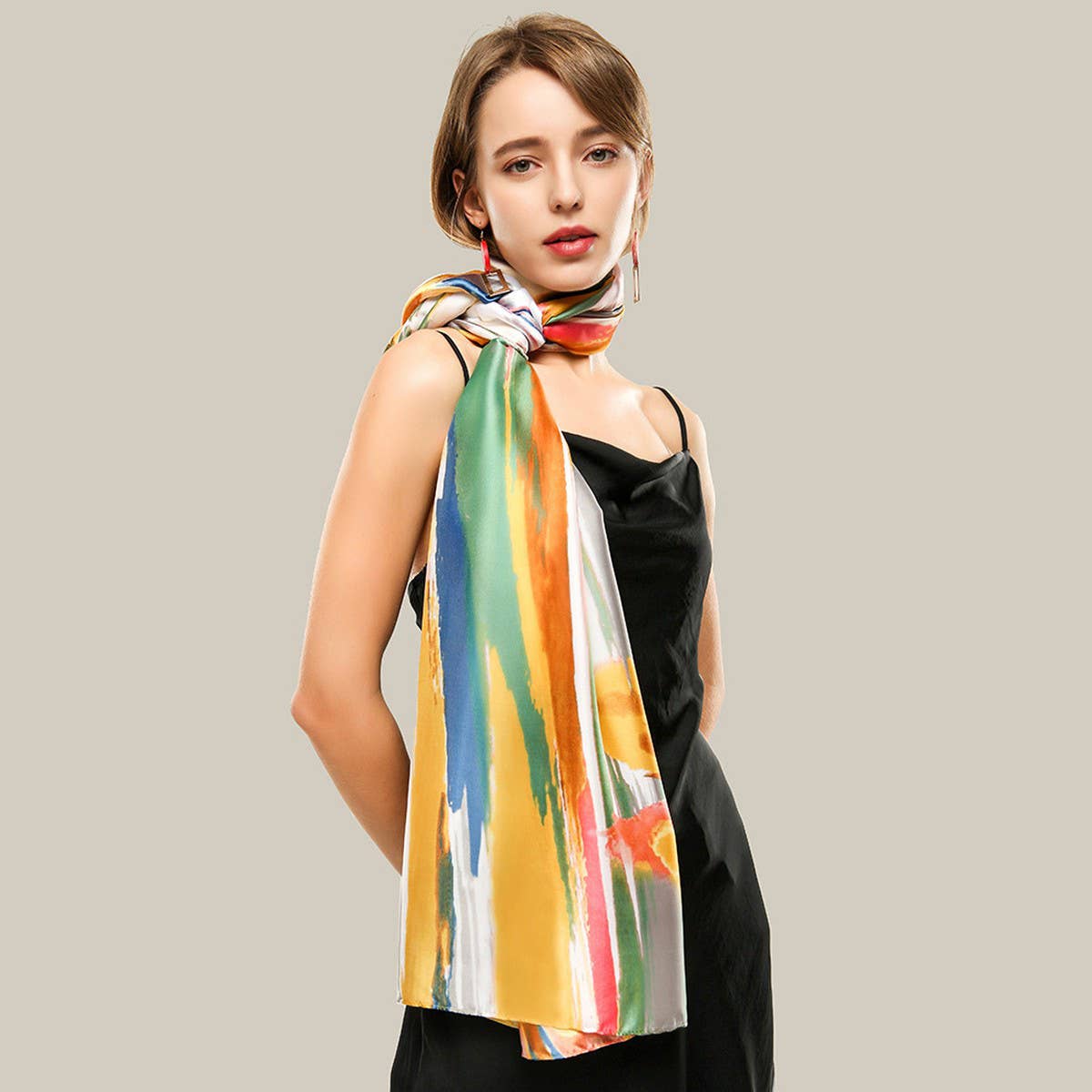 LILY PRINT SILK SCARF GRAFFITI STYLE FOR WOMEN_CWASC0674