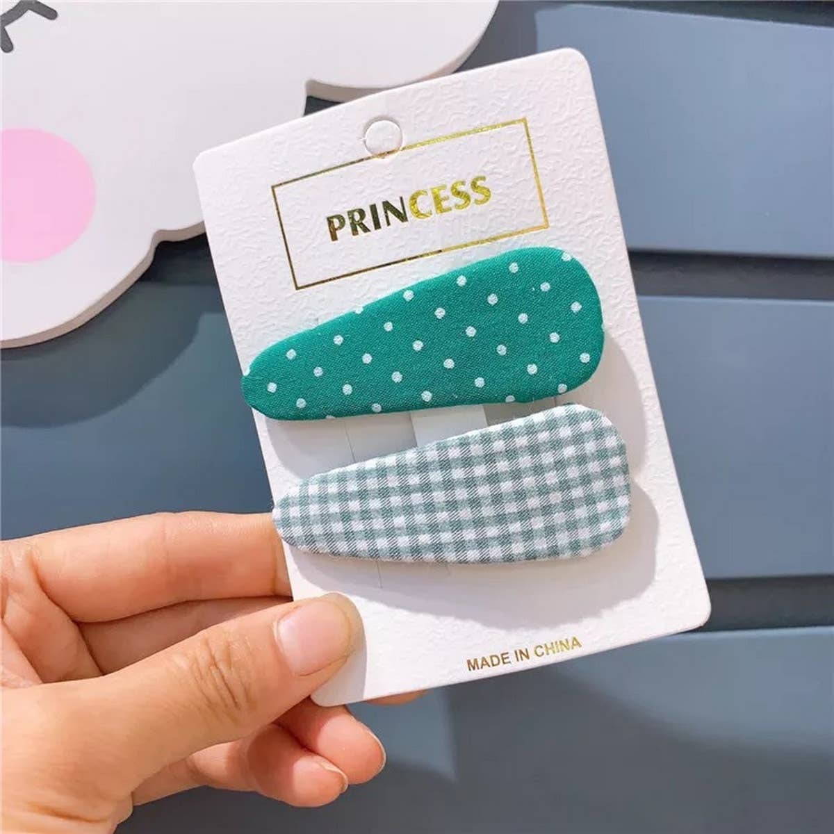 CHILDRENS SOLID COLOR POLKA DOT PLAID HAIRPIN_CWAHA1824