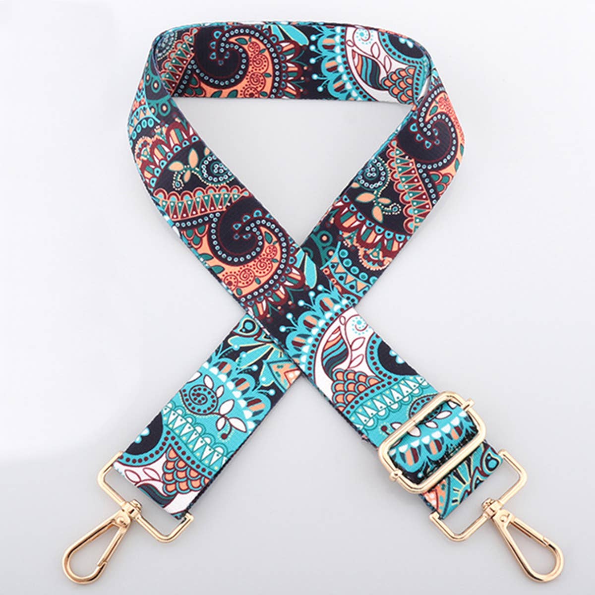 Women Color Geometric Stripes Adjustable Bag Strap_Cwmm0384