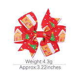 CHILDRENS CHRISTMAS SNOWMAN PRINT BOW HAIR CLIP_CWAHA2357