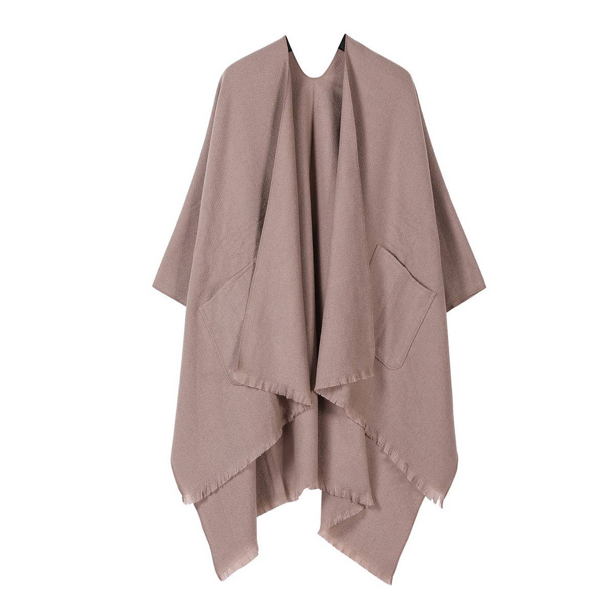 SOLID COLOR SHAWL POCKET WARM SCARF CAPE_CWASC2182