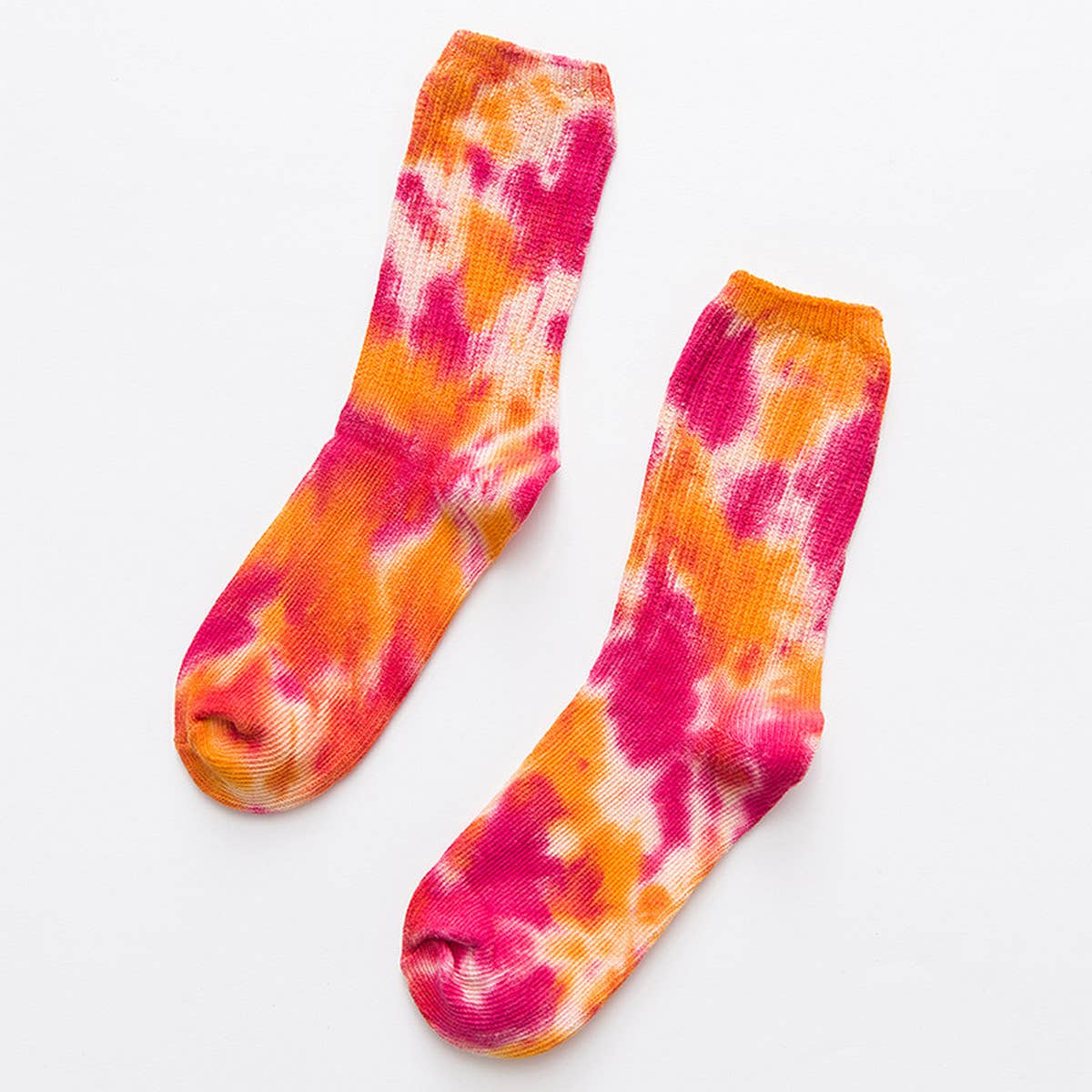 Women Double-Needle Tie-Dyeing Mid-Tube Socks_Cwms0243