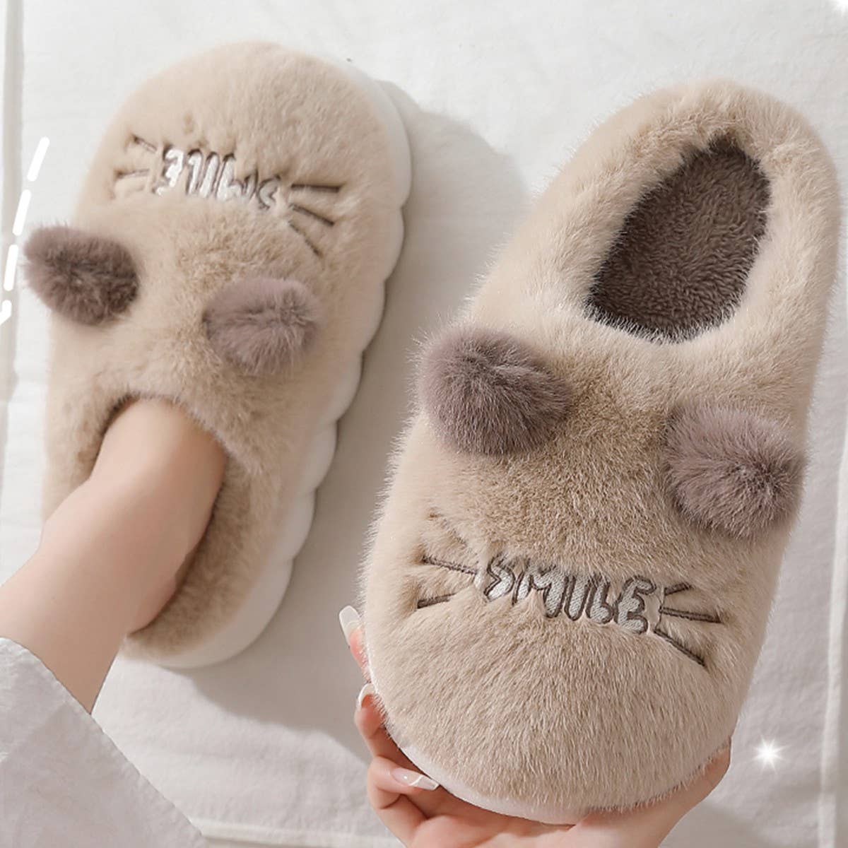 CUTE CAT ANIMAL WARM HOUSE SLIPPERS FUZZY SLIPPER_CWSHS0311