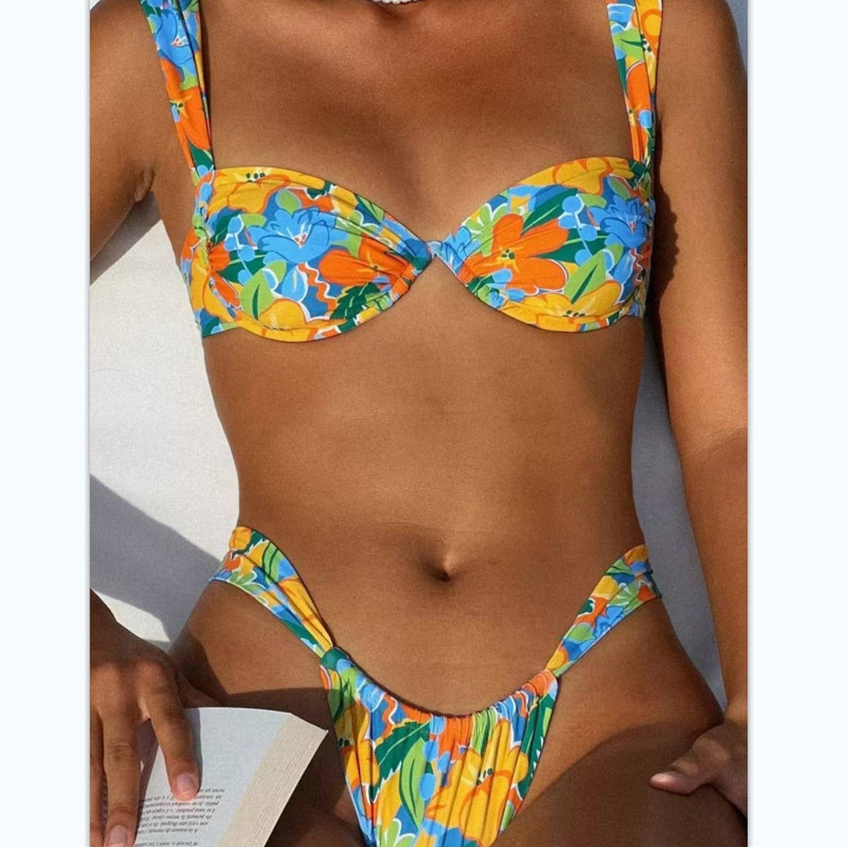 PRINTED STRAPPY BIKINI SET WOMEN SEXY SWIMSUIT_CWMW0764