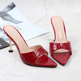 SNAKESKIN PATTERN POINTED TOE STILETTO PUMPS_CWSHS0609