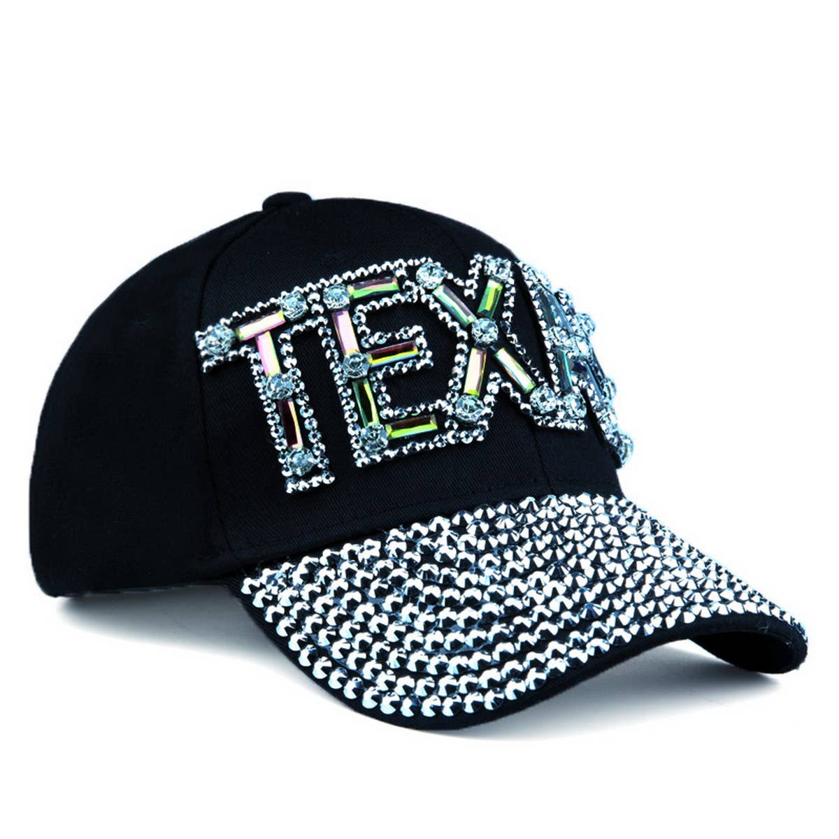 TEXAS LETTER RHINESTONE BASEBALL CAP SUN HAT_CWAH1077