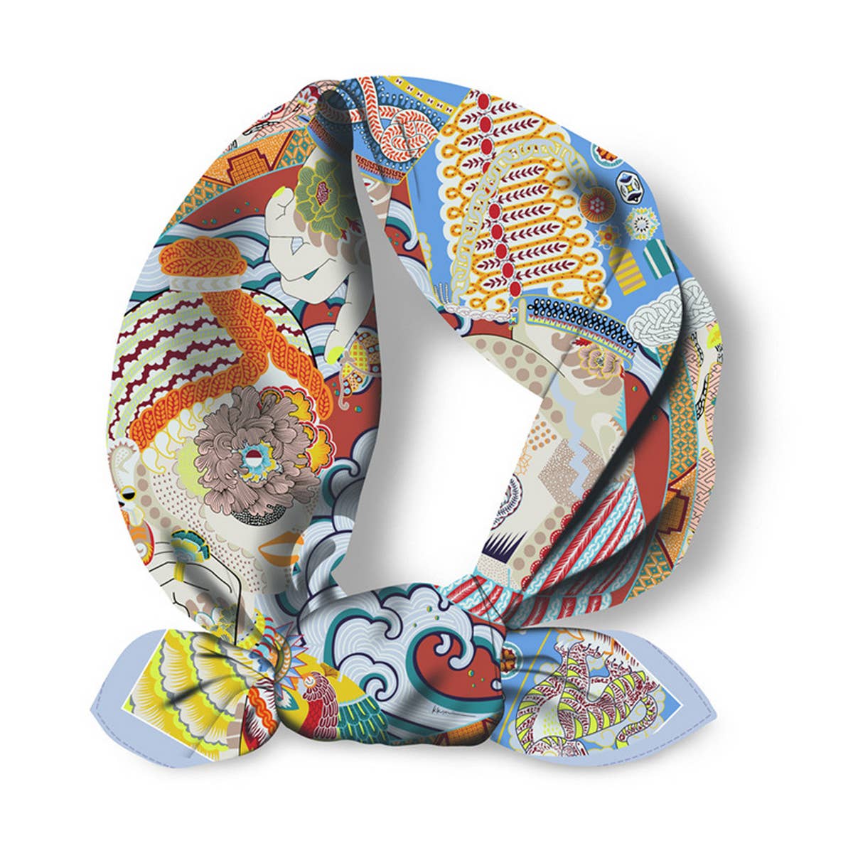 Twilled Satin Mini Scarf Hair Bag Ribbon Wrap