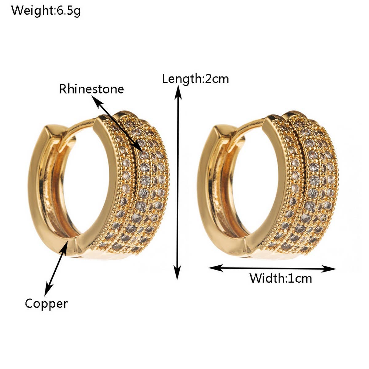 STARRY HOOP EARRINGS GOLD PLATED UNIQUE DESIGN_CWMM8534