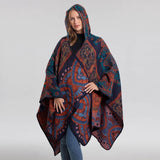 Vintage Hooded Cape Faux Cashmere Shawl Cape_Cwasc2271