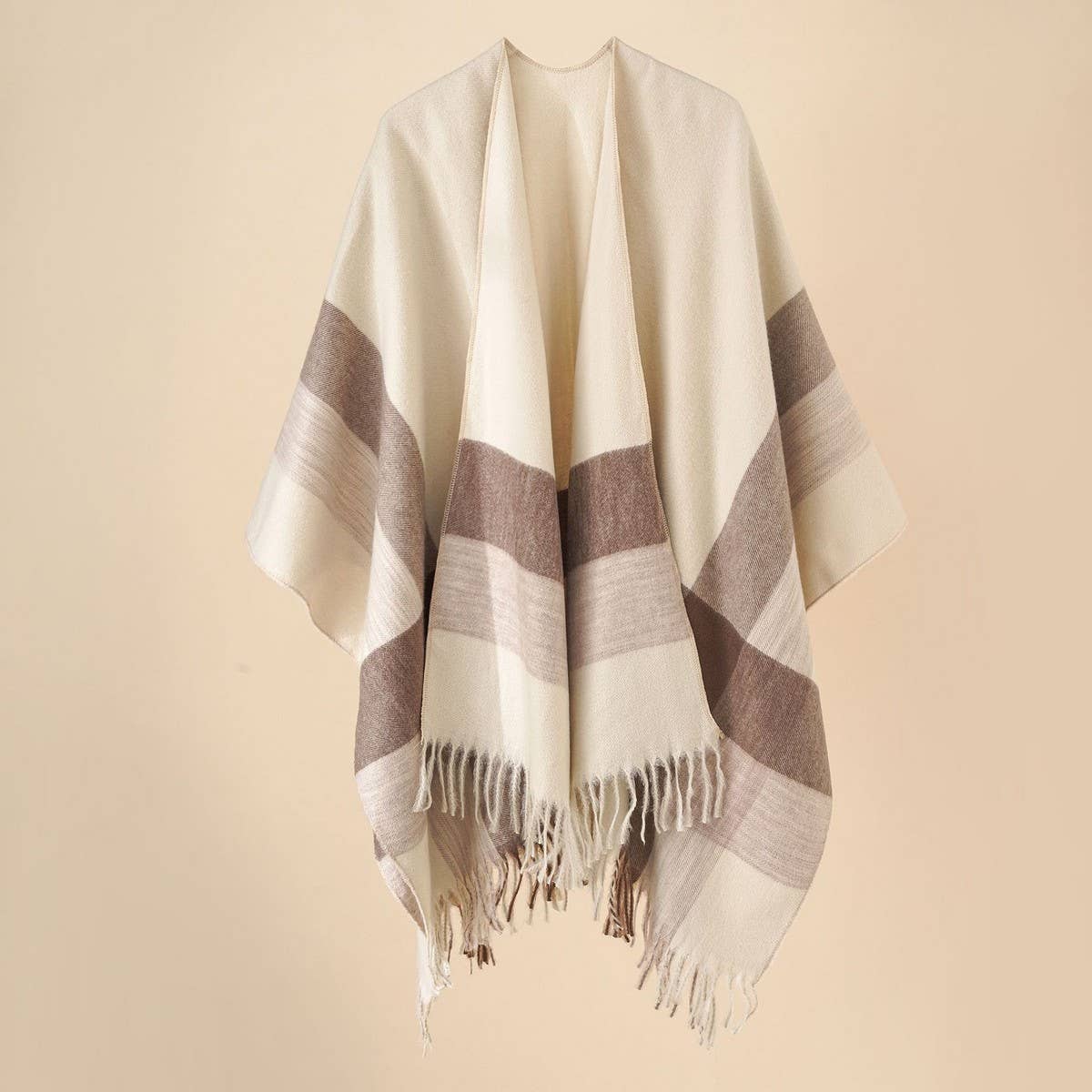 FASHIONABLE WARM STRIPED COLOR MATCHING SHAWL_CWMM2087