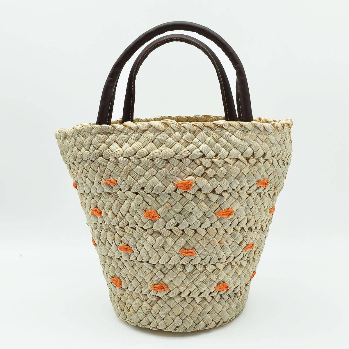Women Clutch Rattan Woven Wicker Purse Bucket Bag_Cwab0820