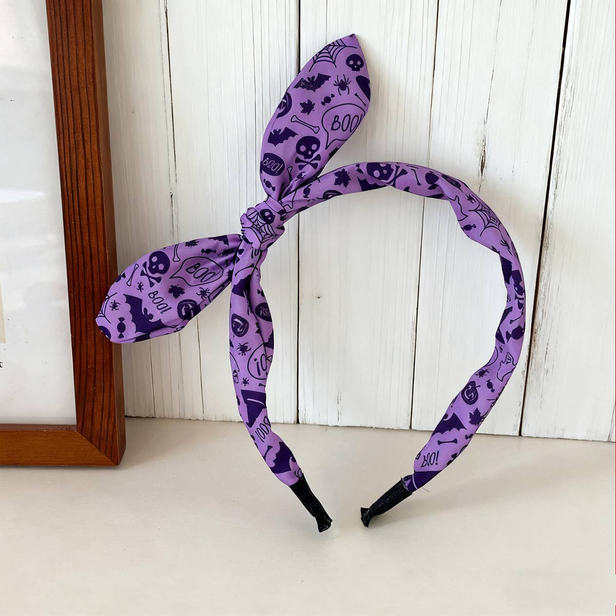 Halloween Skull Bunny Ear Headband Print_Cwaha07597