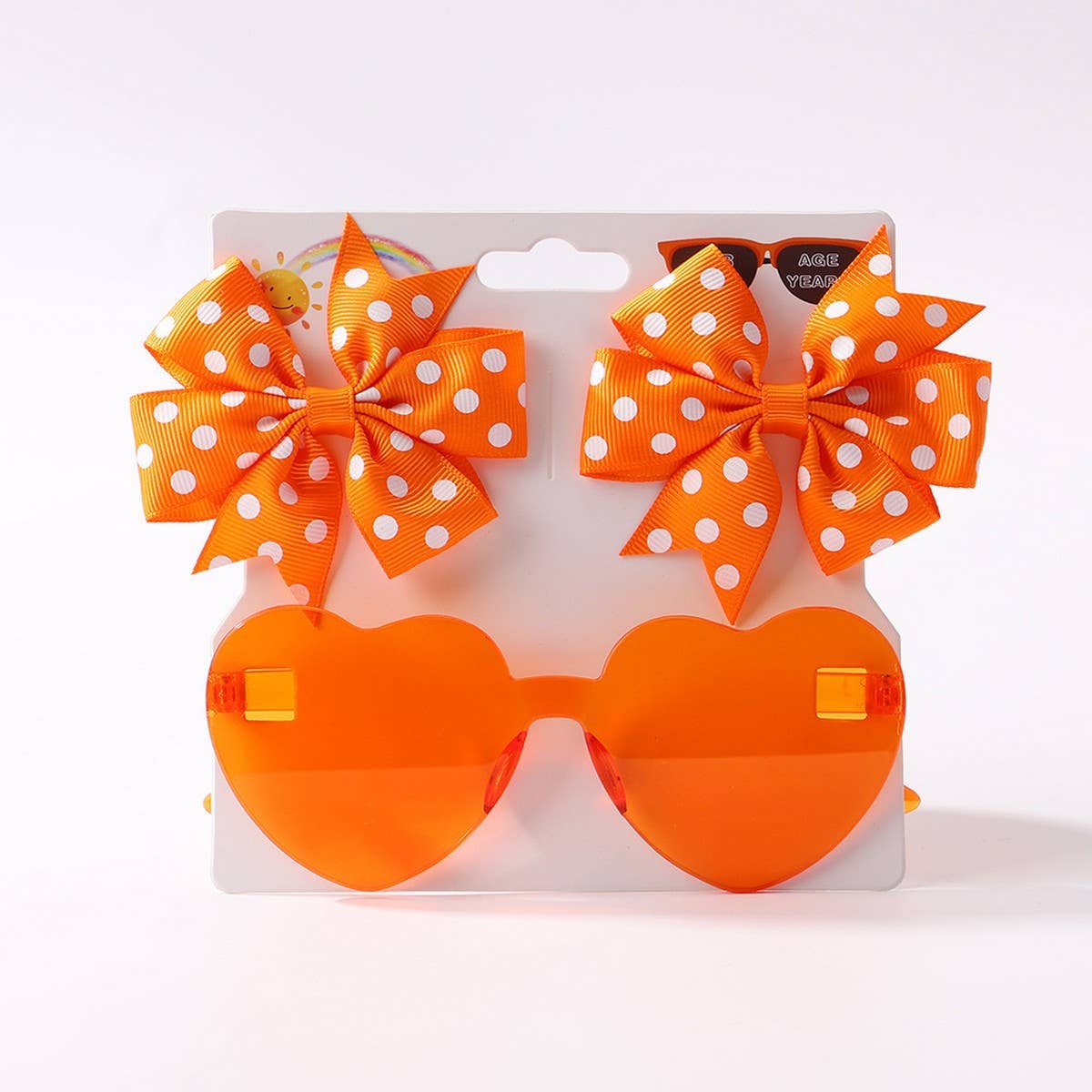 KIDS POLKA DOT GROSGRAIN BOW HAIR CLIP SUNGLASSES_CWAHA6708