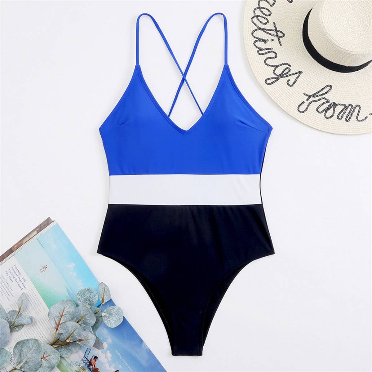 SEXY COLOR BLOCK QUICK DRYING ONE PIECE SWIMSUIT_CWMW0623