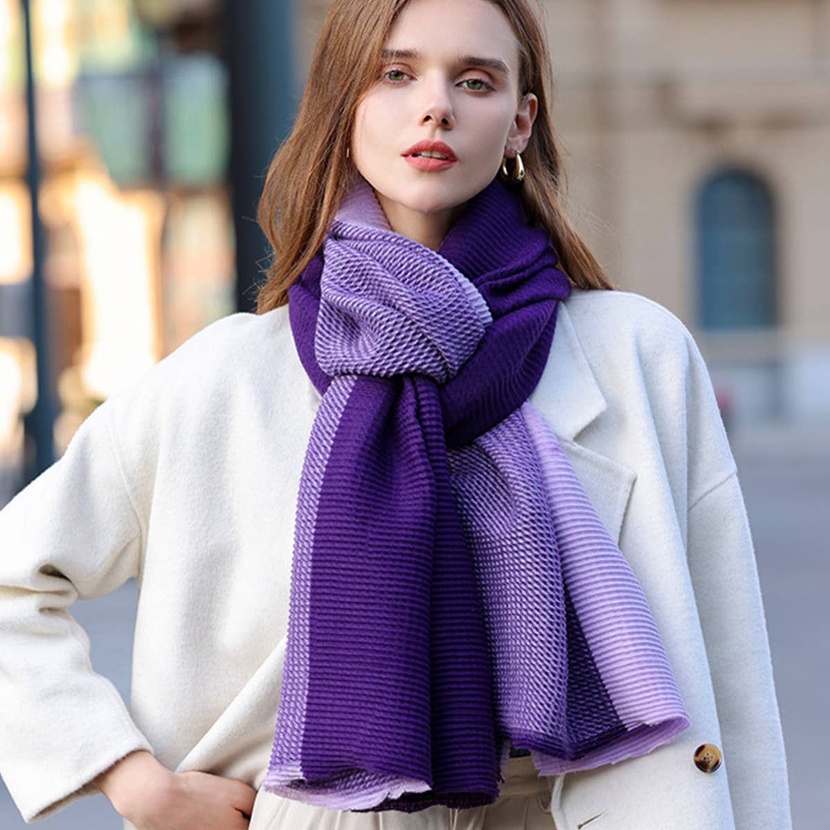 DOUBLE SIDED CRINKLE SCARF ELEGANT WINTER WRAP_CWASC0208