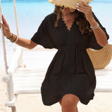 LACE PANEL BIKINI BEACH COVER UP_CWMM1237