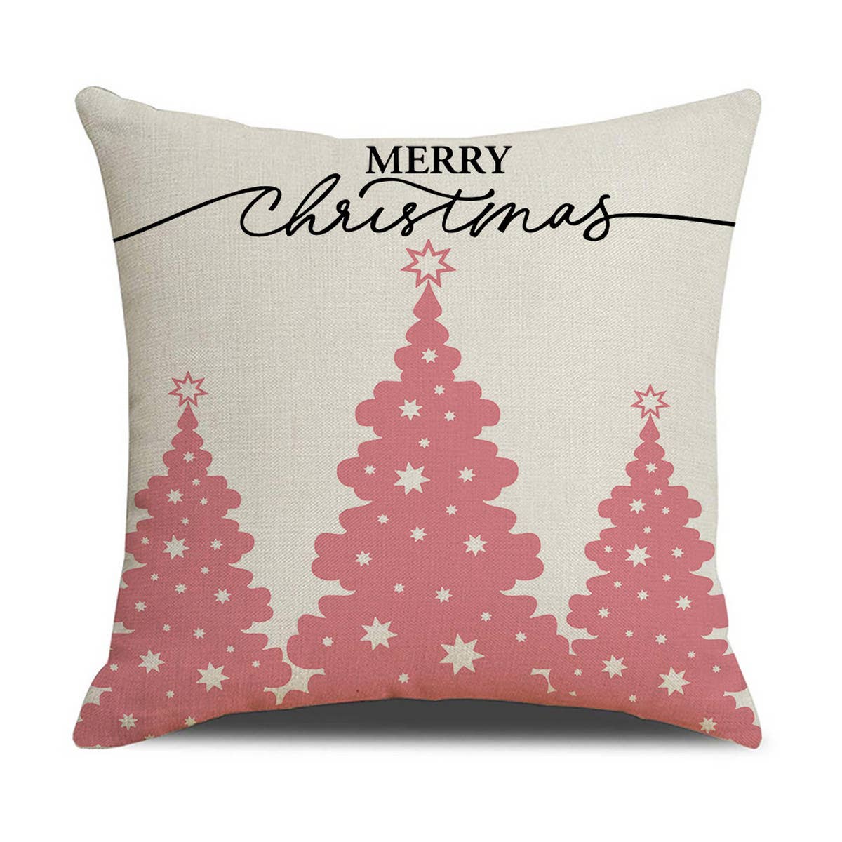 NEW PINK CARTOON CHRISTMAS LINEN PILLOWCASE_CWMM1377