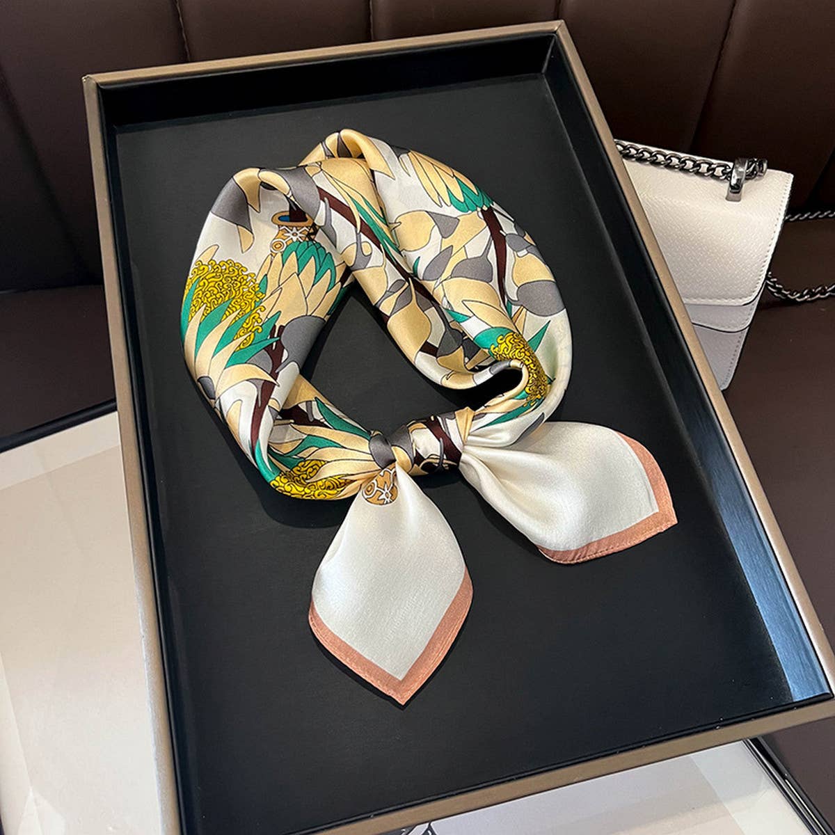 FASHIONABLE SILK SCARF FLORAL PRINT FALL WINTER_CWASC0537