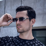 Vintage Faux Wood Frameless Diamond Sunglasses_Cwasg0653