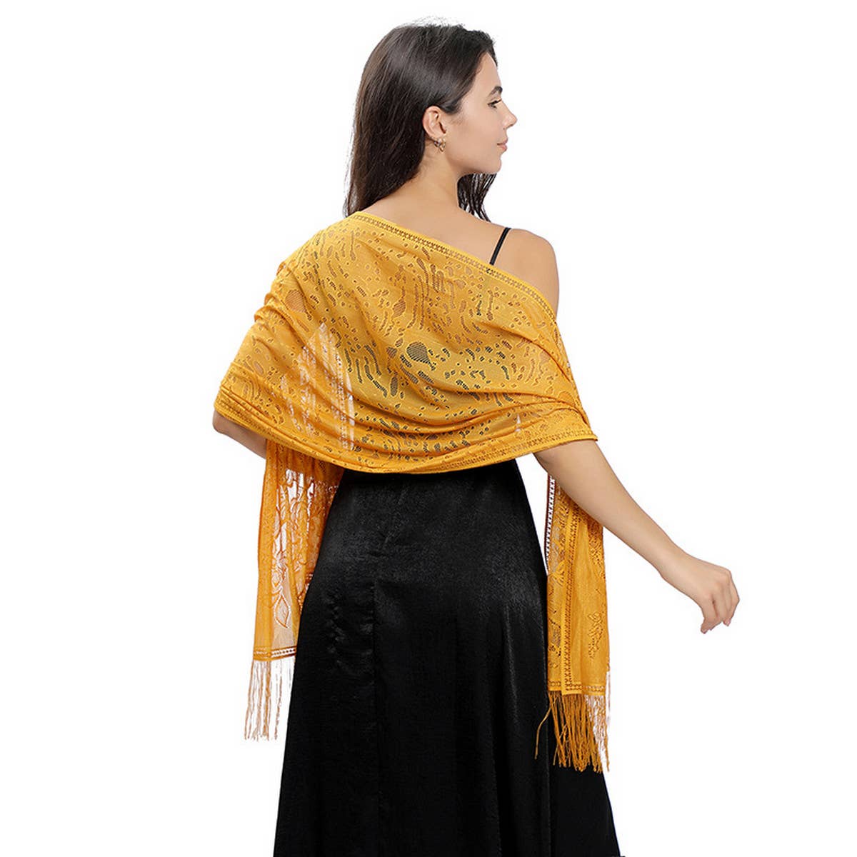 NEW FLOWER LACE EVENING SHAWL_CWASC1089