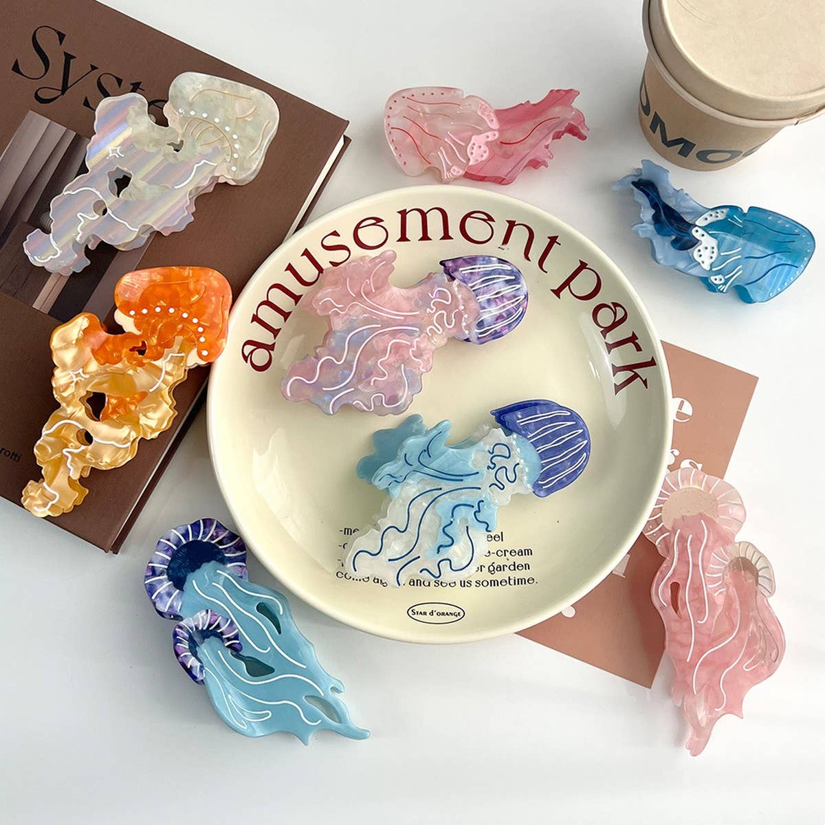 OCEAN JELLYFISH HAIR CLAW DOPAMINE COLOR CLIP_CWAHA5725