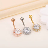 ELEGANT CZ CRYSTAL BELLY RING STAINLESS STEEL_CWMM9323