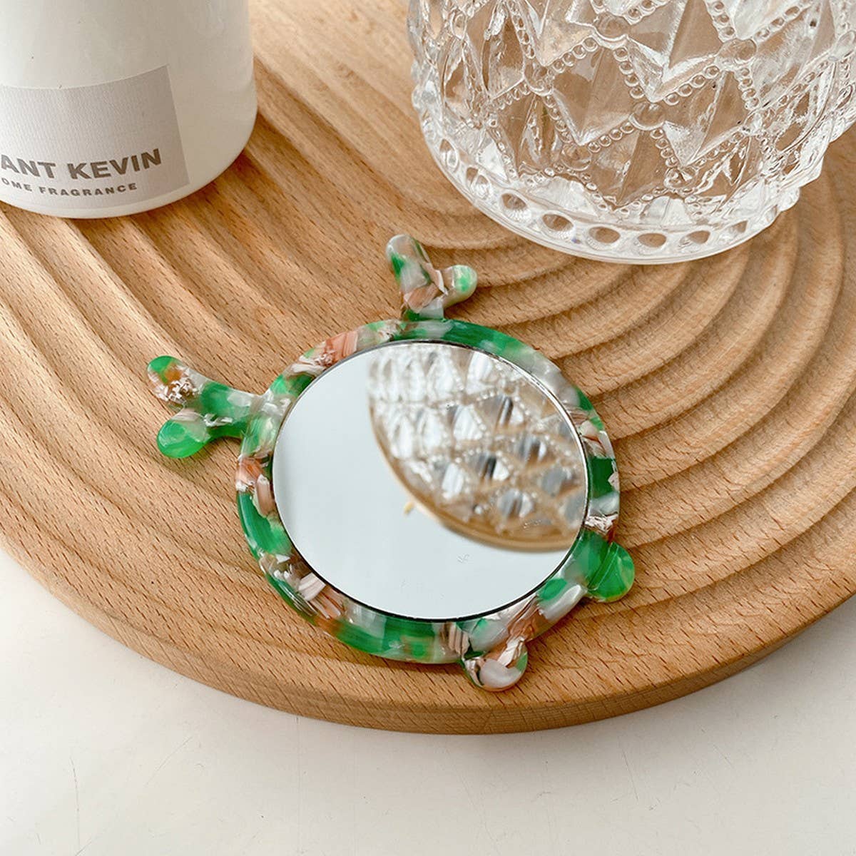 CUTE ANIMAL ACETATE MINI MAKEUP MIRROR PORTABLE_CWMM6391