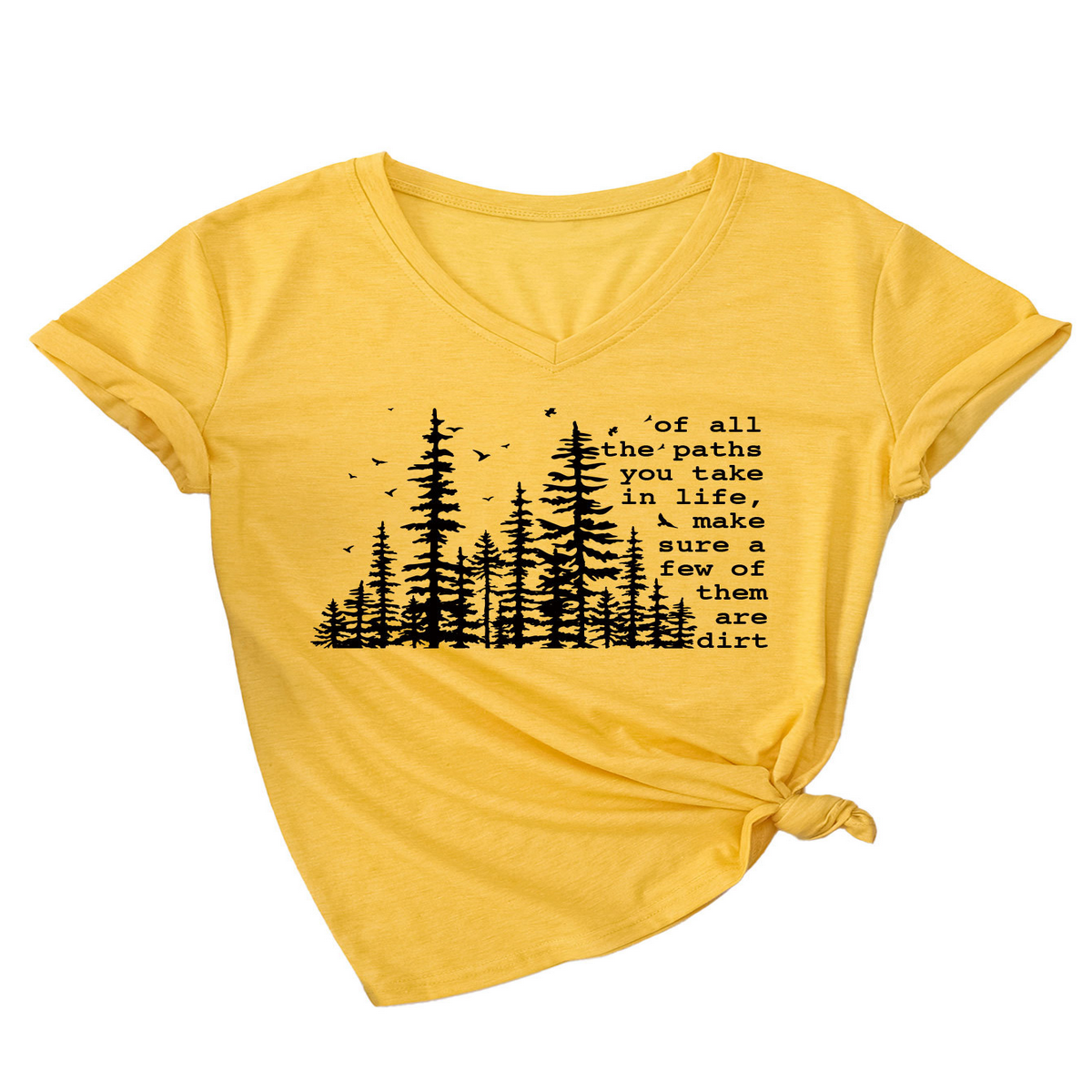 SUMMER V NECK SHORT SLEEVE PRINTED TEE_CWTTS1512