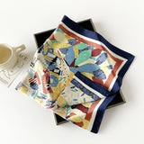LETTER PRINT SATIN SQUARE SCARF FOR WOMEN_CWASC0810