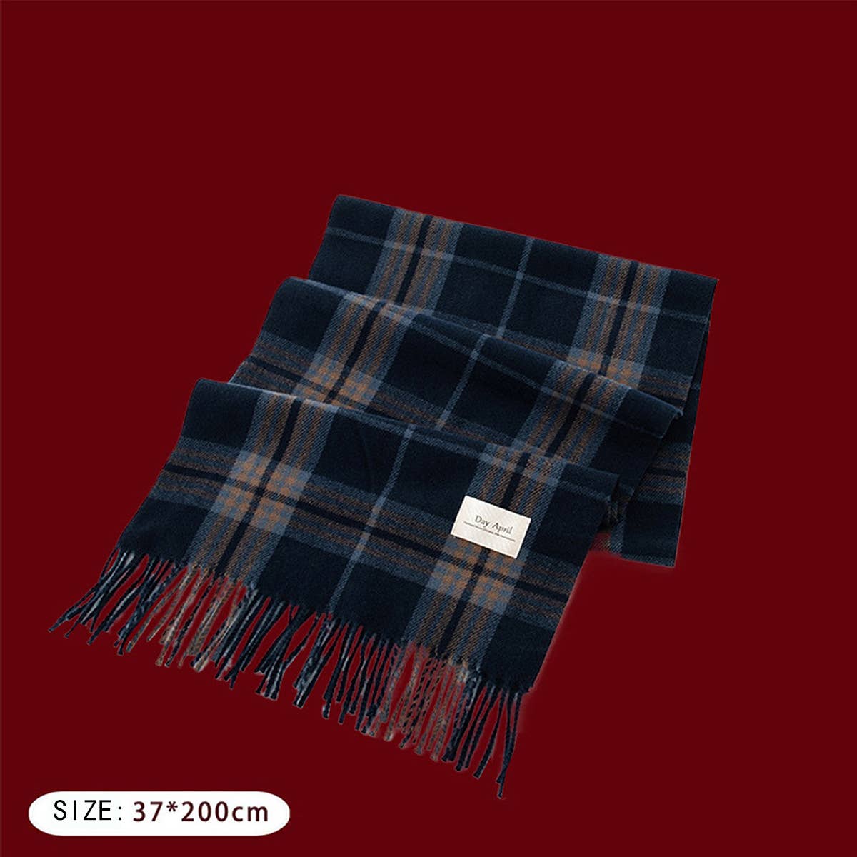 Cwasc2723_Christmas Plaid Atmosphere Warm Scarf