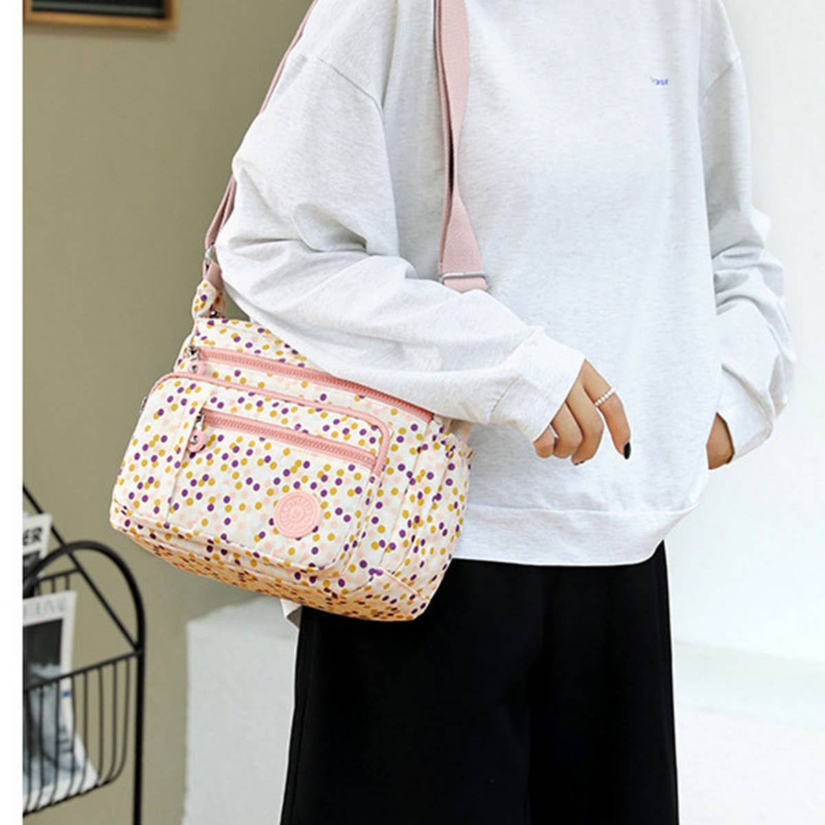 CASUAL NYLON OXFORD CLOTH CROSSBODY SHOULDER BAG_CWASC1729
